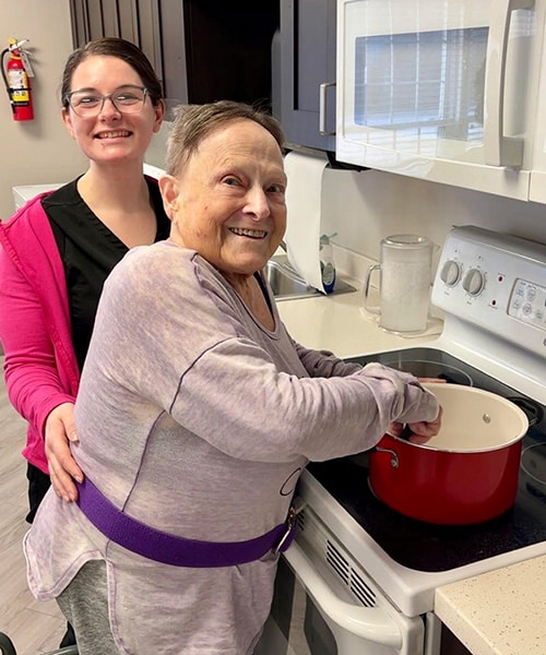 Nancy doing physical therapy